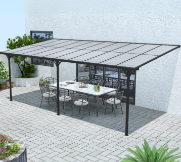 Westmann Alu Terrassenüberdachung Bruce 617 | Schwarz | 300x617x270 cm 