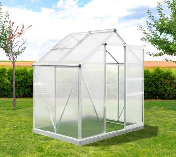 Westmann Aluminium Gewächshaus Flora 64 | Silber | 132x190x201 cm 