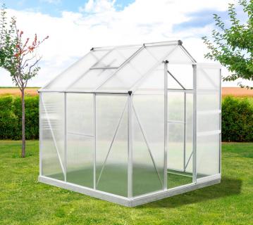 Westmann Aluminium Gewächshaus Flora 66 | Silber | 192x192x201 cm 