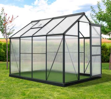 Westmann Aluminium Gewächshaus Flora 68 | Anthrazit | 252x192x201 cm 
