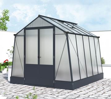 Westmann Aurora 810 | Gewächshaus mit Fundament | Anthrazit | 2,5x3 m 