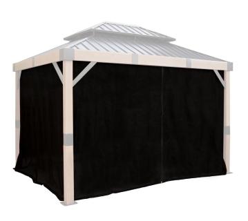 Sojag Vorhänge inkl. Clips für Pavillon Fontana 1012 | Schwarz 