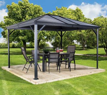 Sojag Ventura 1014 | Metall Pavillon mit festem Dach | 3x4 m  