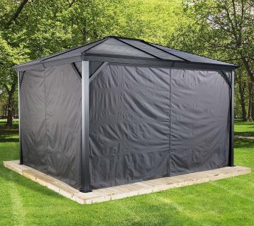 Sojag Vorhänge inkl. Clips für Pavillon Ventura 1014 | Dunkelgrau 