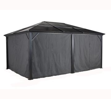 Sojag Vorhänge inkl. Clips für Pavillon Meridien 1216 | Dunkelgrau 