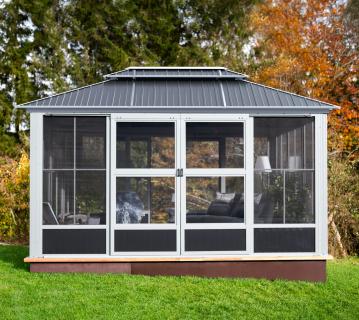 Sojag Olan 1014 | Pavillon mit Seitenteilen | Grau | 4x3 m 