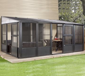 Sojag Mural 1016 | Metall Anbaupavillon mit Seitenteilen | 3x5 m 