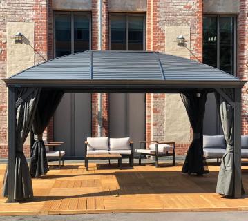  Sojag Moreno1014 | Pavillon mit festem Dach | mit Moskitonetz | 3x4 m 