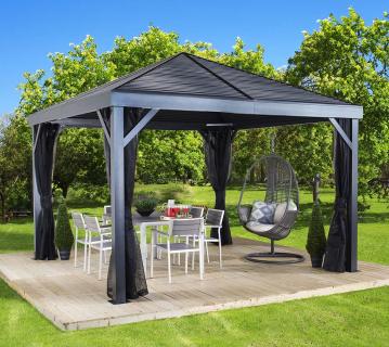 Sojag South Beach 1212 | Metall Gartenpavillon | mit Moskitonetz | 4x4 m 
