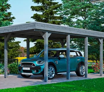 Skan Holz Holz Carport Friesland | Schiefergrau | 555x314x241 cm 