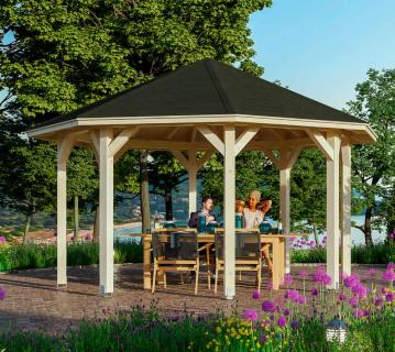 Skan Holz Holz Pavillon Nice 2 | Natur | 484x484x210 cm 