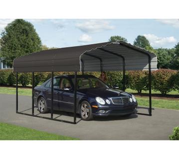B-WARE ShelterLogic Stahl Carport Garage Venedig | Schwarz | 465x305x250 cm 