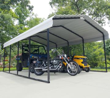 ShelterLogic Stahl Carport Garage Neapel | Schwarz | 600x370x260 cm 