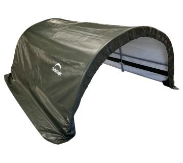 B-WARE ShelterLogic Folien Weidezelt Zeltgarage Run-In-Shed | Grün | 300x260x150 cm 
