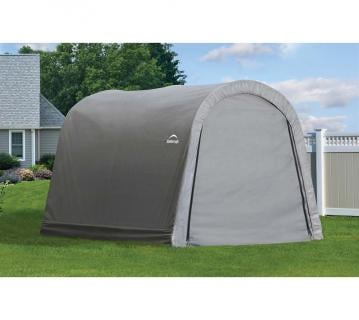 ShelterLogic Folien Weidezelt Zeltgarage | Grau | 370x370x260 cm |  mygardenhome