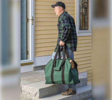 Polyester Kaminholztasche Fichte | Grün | 30 kg 