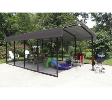 B-WARE ShelterLogic Stahl Carport Garage Rom | Grau | 600x370x260 cm 