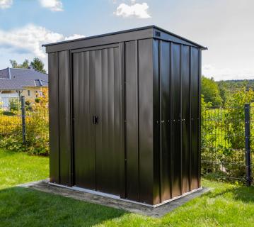 Spacemaker Metall Gerätehaus 64 | Onyx Schwarz | 120x195x196 cm 