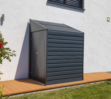 Spacemaker Metall Gerätehaus Anlehnhaus 47 | Grau | 124x203x208 cm 