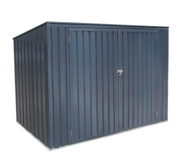 B-WARE Westmann Metall Mülltonnenbox Gerätebox 73 | Dunkelgrau | 100x235x131 cm 