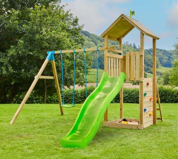 TP Toys Wolkenkratzer 4 | Spielturm Garten | mit Rutsche und Schaukel  