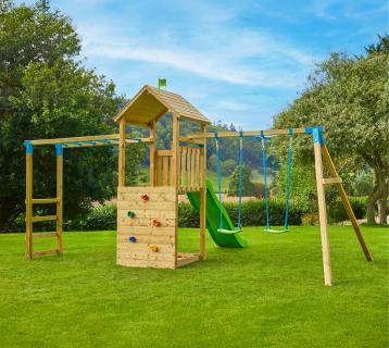 TP Toys Wolkenkratzer 3 | Spielturm Garten | mit Rutsche und Schaukel  