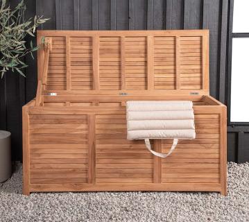 VENTURE HOME Teakholz Gartenbox Trento M | Natur | 50x130x60 cm 