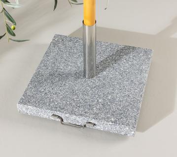 VENTURE HOME Granit Sonnenschirmständer Stathera | Quadratisch | Grau | 50x50x27 cm 