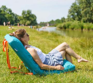 Westmann Tragbare Sitzmatte Lounger | Petrol | 128x52x15 cm 