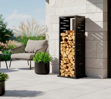 Westmann Luma Grid | Metall Kaminholzregal außen | Anthrazit 