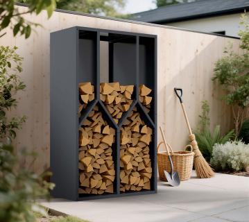 Westmann Castra B | Metall Kaminholzregal innen & außen | Anthrazit 