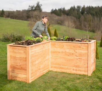 Westmann Lärchenholz Hochbeet Klassik L 170 | Eckhochbeet | Natur | 170/170x61x84 cm 