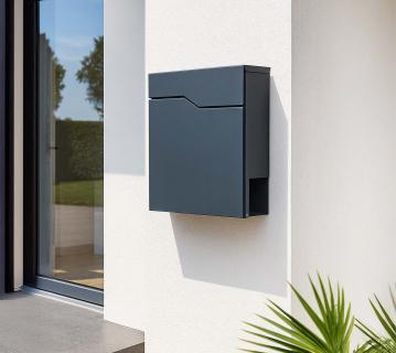 Westmann Brixa B | Wandmontage Briefkasten mit Zeitungsfach | Anthrazit 