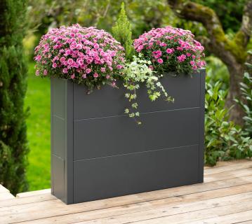 Westmann Metall Pflanzkübel Talus XL | Pflanzkübel rechteckig | Anthrazit | 100x25x77cm 