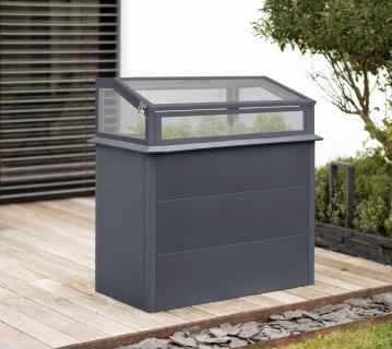 Westmann Primus Plus M | Metall Hochbeet mit Frühbeetaufsatz | Anthrazit 