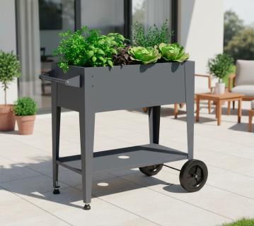 Westmann Mobila | Metall Hochbeet auf Rollen | Anthrazit  