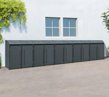 Westmann Metall Mülltonnenbox Moderna 10 | 10x240 L | Anthrazit | 83x695x135 cm 