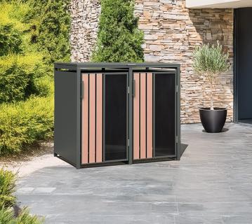 Westmann Status 2 | Metall Mülltonnenbox 2er | 2x240 L | Anthrazit 