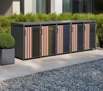 Westmann Status 5 | Metall Mülltonnenbox 5er | 5x240 L | Anthrazit 