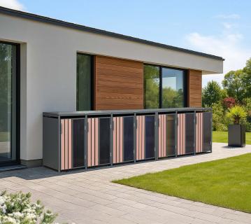 Westmann Status 7 | Metall Mülltonnenbox 7er | 7x240 L | Anthrazit 