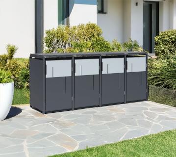 Westmann Tonus 4 | Metall Mülltonnenbox 4er | 4x240 L | Anthrazit 
