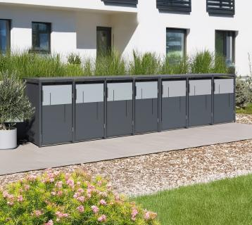 Westmann Tonus 7 | Metall Mülltonnenbox 7er | 7x240 L | Anthrazit 