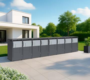 Westmann Tonus 8 | Metall Mülltonnenbox 8er | 8x240 L | Anthrazit 