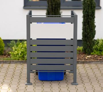 Westmann Metall Mülltonnenverkleidung Planum | 1x240 L | Anthrazit Mix | 90x90x120 cm 