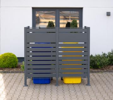 Westmann Metall Mülltonnenverkleidung Planum | 2x240 L | Anthrazit | 170x90x150 cm 