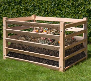 Westmann Holz Komposter Konni L | Lärchenholz | Natur | 100x130x80 cm 