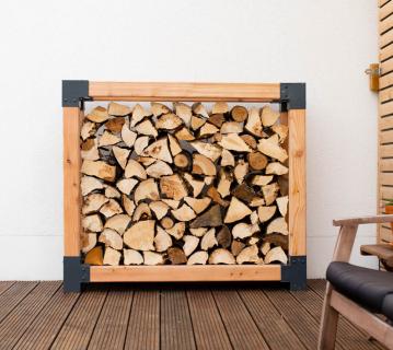 Westmann Lärchenholz Kaminholzregal Michel 2 | Außenbereich | Natur | 138x40x120 cm 