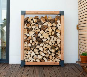 Westmann Lärchenholz Kaminholzregal Michel 3 | Außenbereich | Natur | 138x40x180 cm 