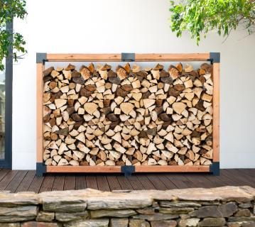 Westmann Lärchenholz Kaminholzregal Michel 6 | Außenbereich | Natur | 258x40x180 cm 