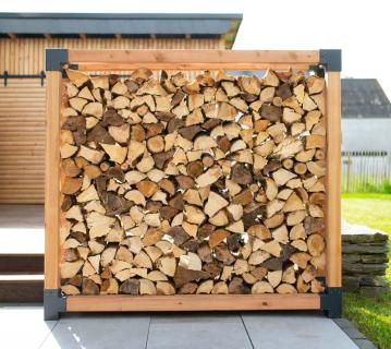 Westmann Lärchenholz Kaminholzregal Michel 4 | Außenbereich | Natur | 198x40x180 cm 